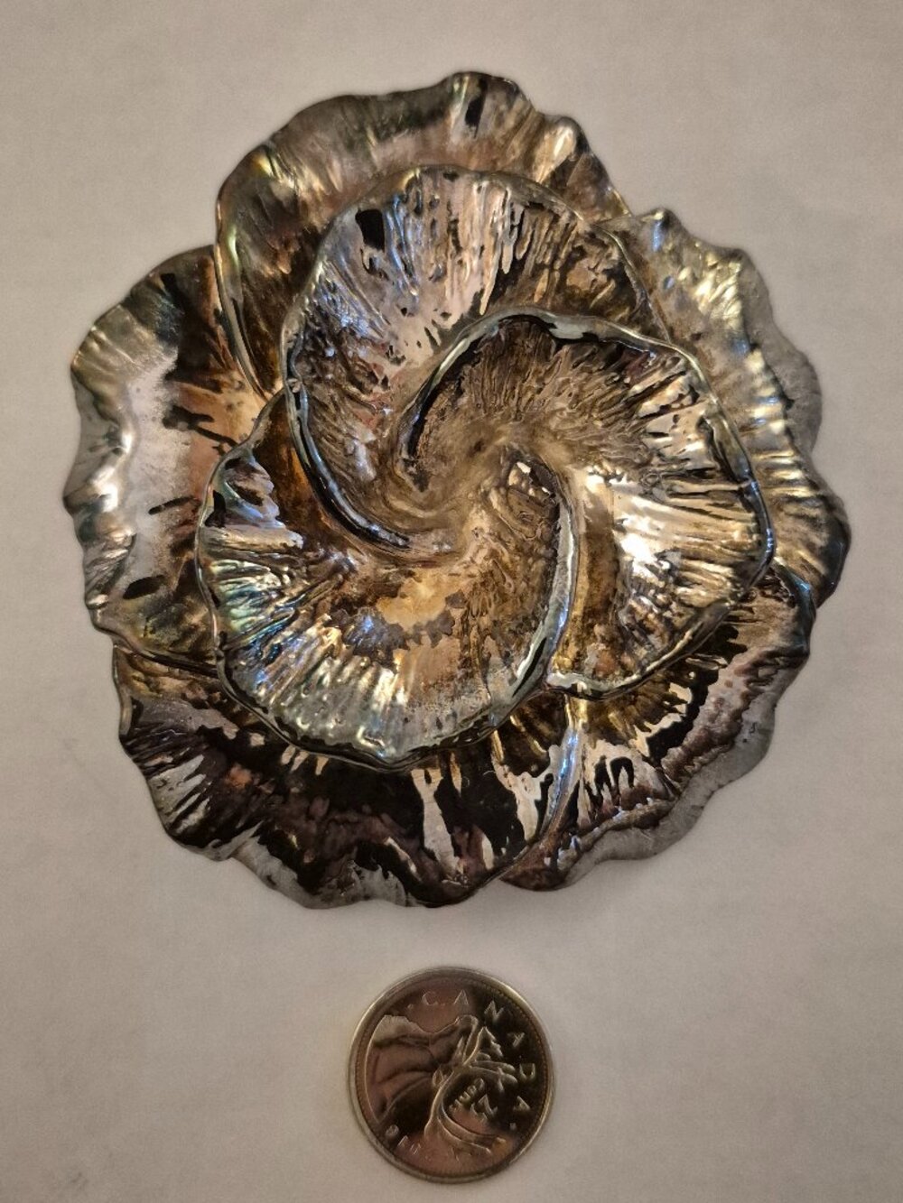 VTG Israeli Sterling Silver Electroform Flower Pendant 925📝